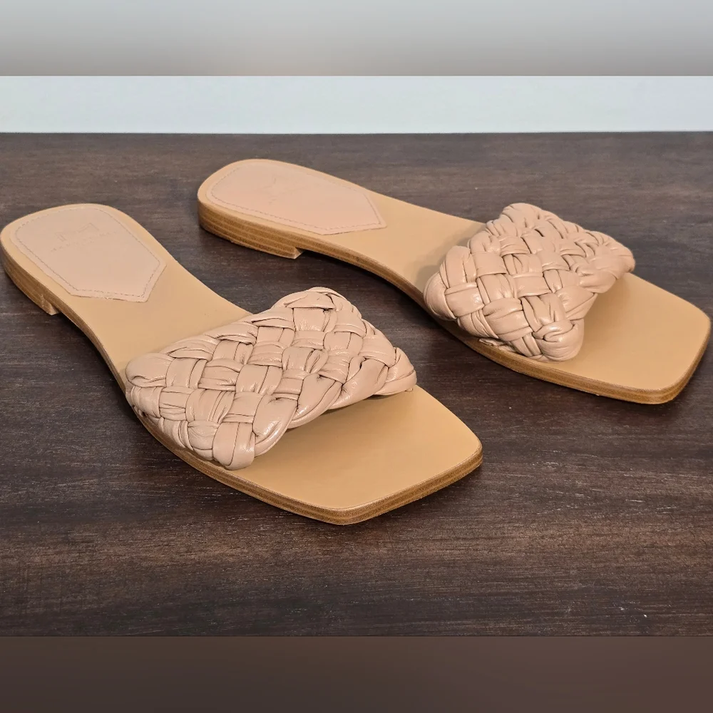 Marc Fisher Ltd. Reanna Leather Woven Flat Sandals Women's Size 10M - Picture 3 of 12